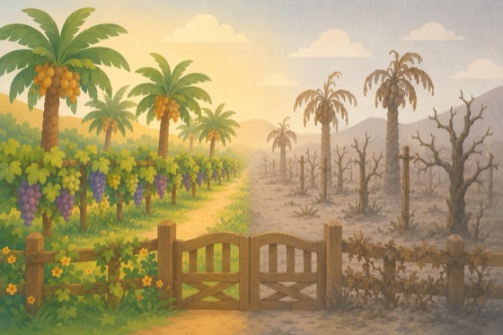 Garden scenery story tile